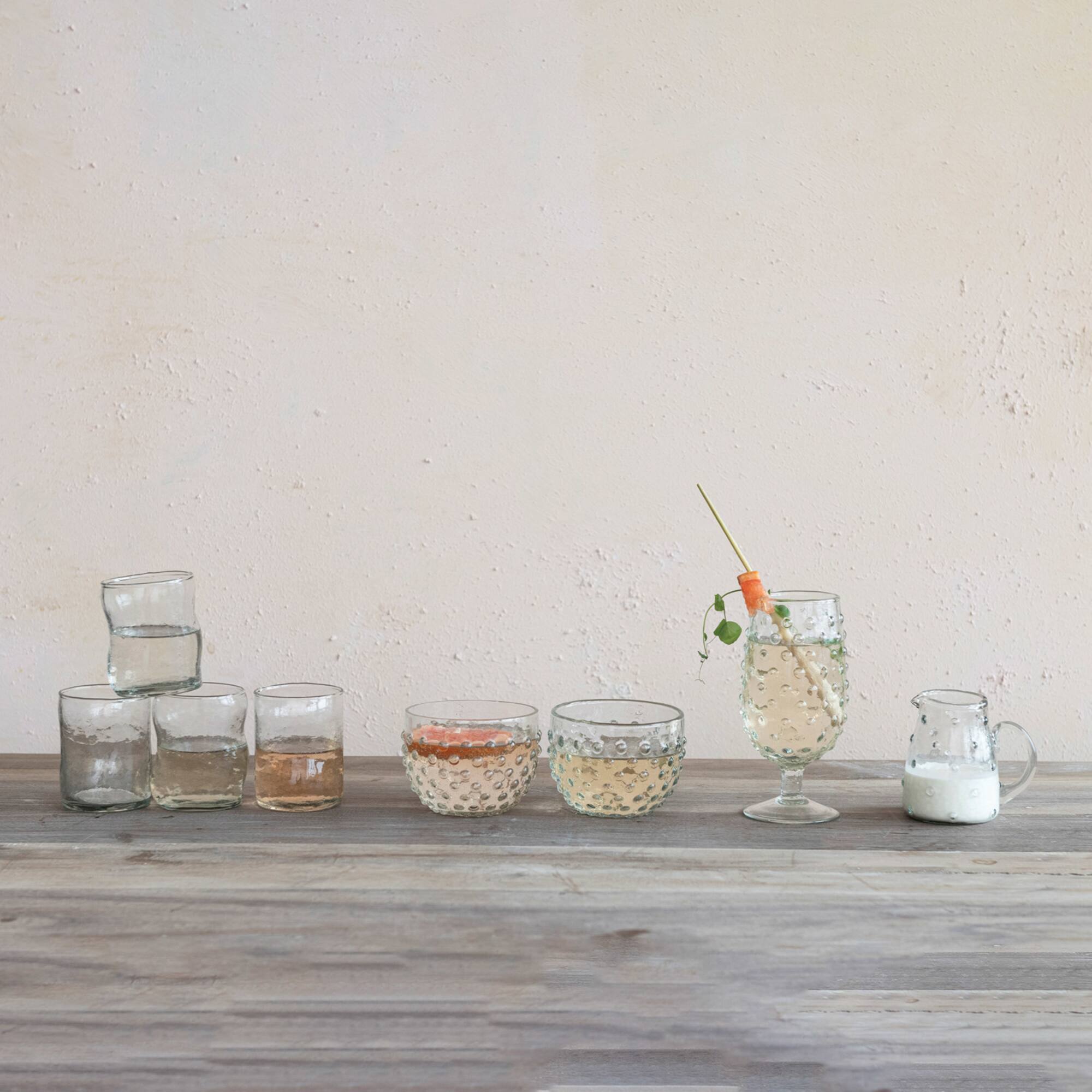 Hello Honey® 7oz. Clear Organic-Shaped Reclaimed Glass Drinking Glasses, 12ct.